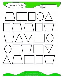 Geometrik Şekiller Çalışma Sayfaları